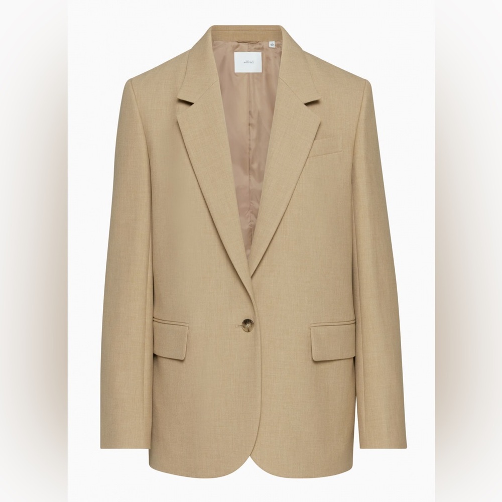 Aritzia Generation Blazer Heather Oat Beige XS
